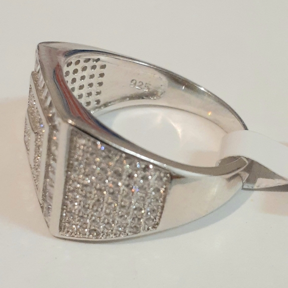 World Of ICEETHON Real .925 Sterling Silver Men's CZ Signet Rings - Picture 6 of 7